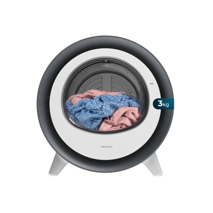 Cecotec Bolero DressCode Dry 3500V Silver Mini Secadora de Evacuacion 3kg - Temperatura Regulable - 8 Programas - Luz Ultraviole