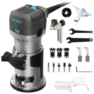 Cecotec MultiShape 500 Fresadora de Mano - 710W - Velocidad 30000rpm - Incluye Accesorios - Cabezales Incluidos - Sistema de Ext