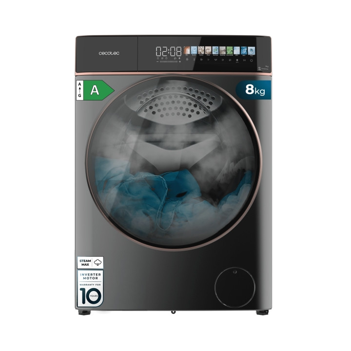 Cecotec Bolero Wash and Dry 85900 Inverter Acero Lavadora Secadora - Capacidad 5kg - Velocidad 1400rpm - Pantalla 10.3" - Puerta
