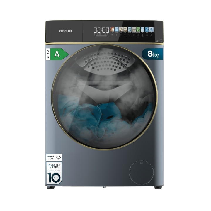 Cecotec Bolero Wash and Dry 85900 Inverter Titanio Lavadora Secadora - Capacidad 5kg - Velocidad 1400rpm - Pantalla 10.3" - Puer