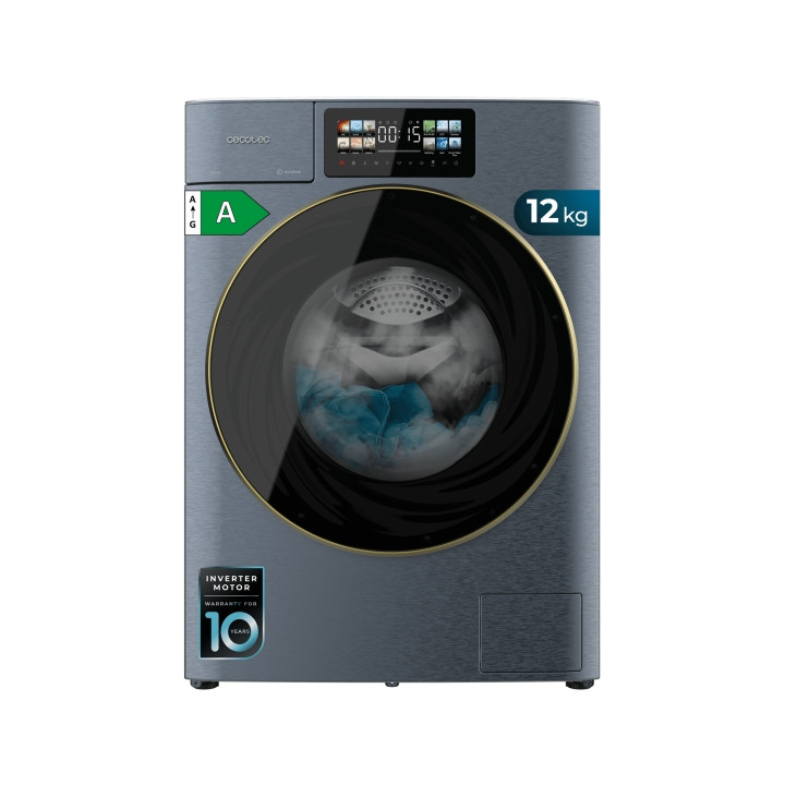 Cecotec Bolero Wash and Dry 106950 Autodose Inverter 3D Titanium Lavadora Secadora Autodosis - Capacidad 6kg - Velocidad 1400rpm