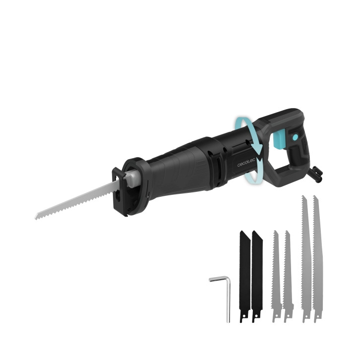 Cecotec Sierra de Sable LongFlex 710 Pro Sierra de Sable - 710W - Corte de 115mm - Recorido 20mm - Incluye 6 Cuchillas - Mango R