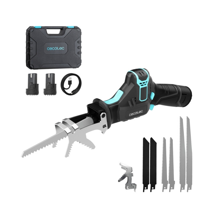 Cecotec Sierra de Sable LongFlex 1200 Home and Garden Sierra de Sable Inalambrica - 550W - 2 Baterias de 12V - Incluye Accesorio