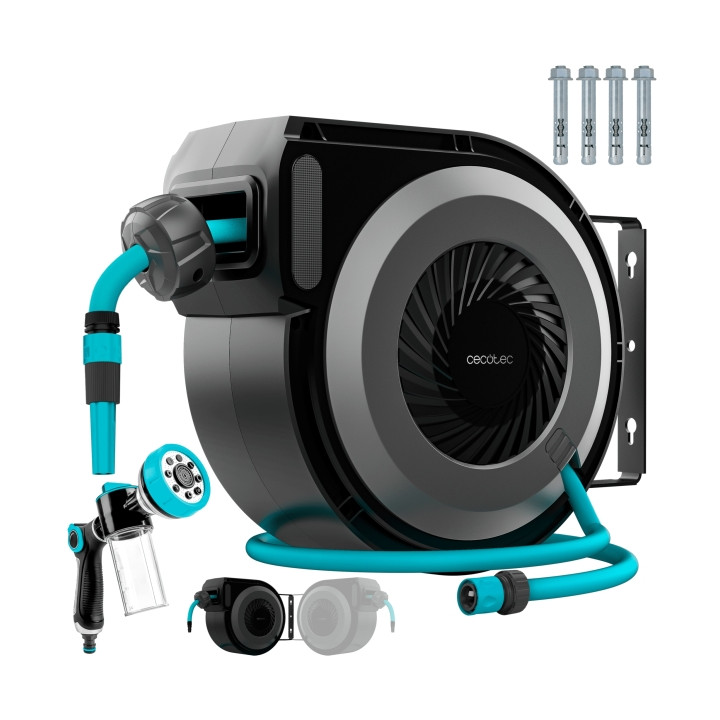 Cecotec HydroShell 100 Pro Manguera de 10m - Recogida Automatica - Cepillos Dobles Incorporados - Giro 180º - Accesorios Incluid