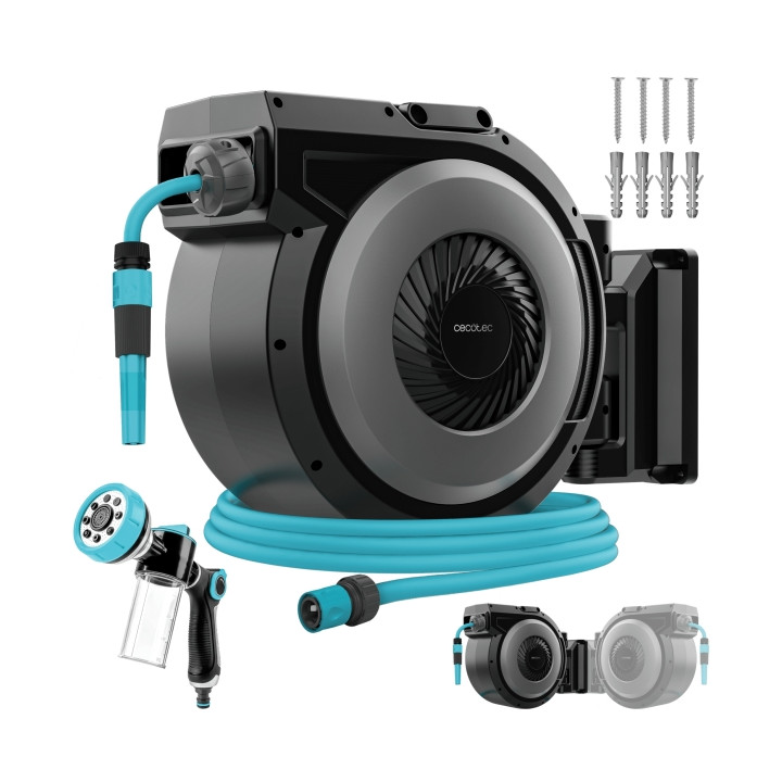 Cecotec HydroShell 300 Pro Manguera de 30m - Recogida Automatica - Cepillos Dobles Incorporados - Giro 180º - Accesorios Incluid