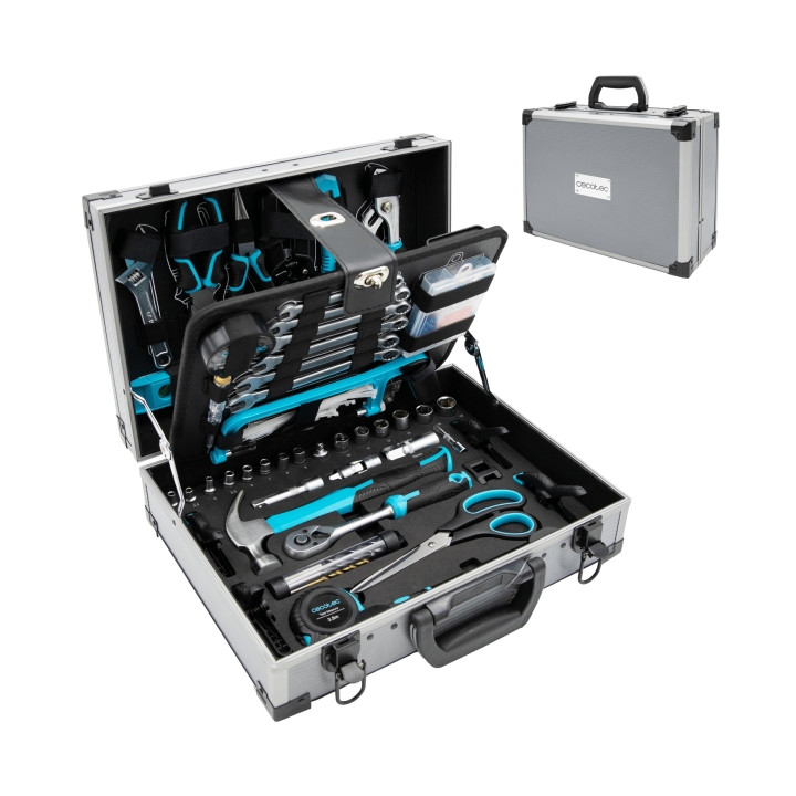 Cecotec ToolBox 8000 Pro Juego de Herramientas - 380 Piezas - Maletin de Aluminio - Color Acero