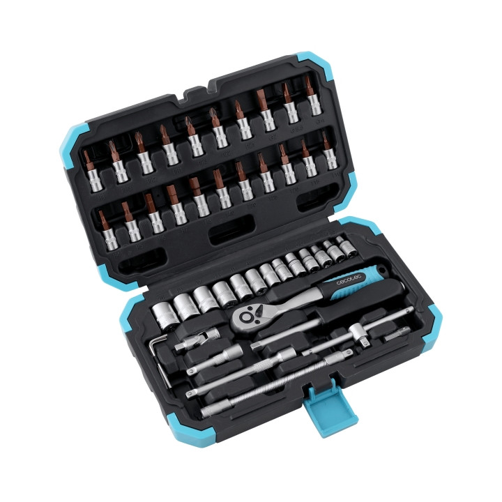 Cecotec ToolBox KRK 2200 Juego de Herramientas - 46 Piezas - Incluye Accesorios - Color Negro
