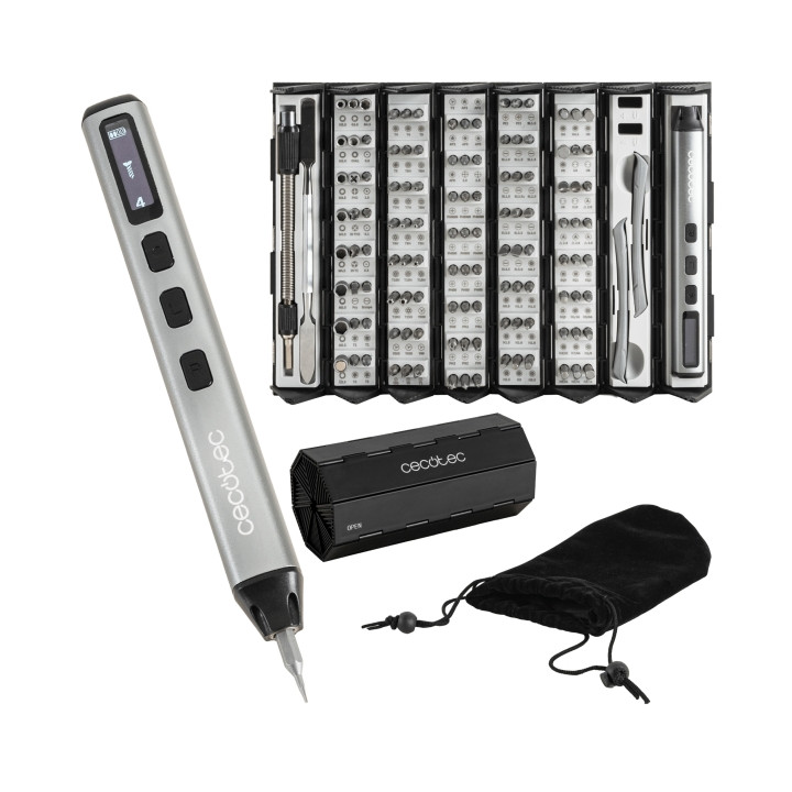 Cecotec Destornillador PrecissionGyro 5000 Infinity Auto Atornillador Inalambrico - 128 Piezas - Incluye Accesorios - Estuche de