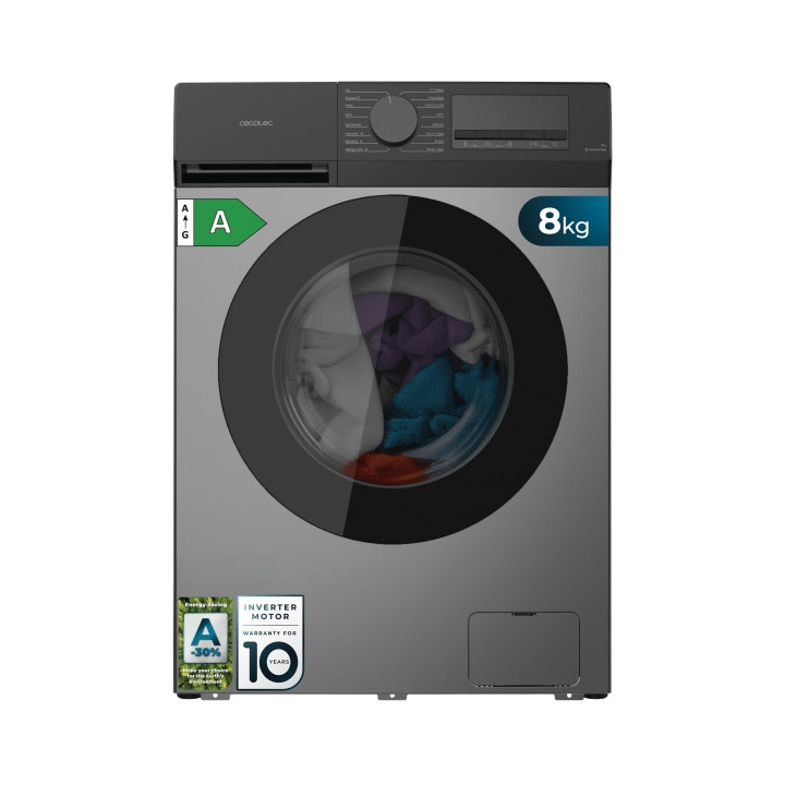 Cecotec Bolero DressCode 8450 Inverter Steel Lavadora de Carga Frontal - Capacidad 8kg - Velocidad 1400rpm - Temperatura Regulab