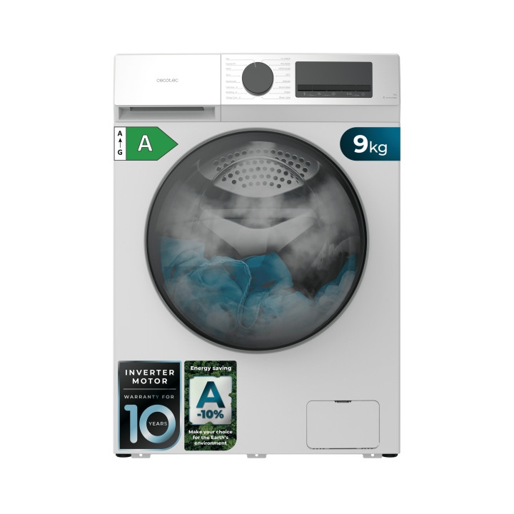 Cecotec Bolero DressCode 9450 Inverter Lavadora de Carga Frontal - 9kg - centrifugado 1400rpm - Temperatura Regulable - Display