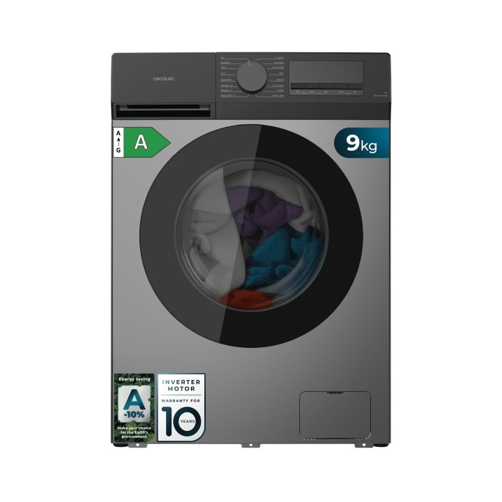 Cecotec Bolero DressCode 9450 Inverter Steel Lavadora de Carga Frontal - Capacidad 9kg - Velocidad 1400rpm - Temperatura Regulab