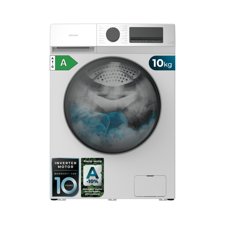 Cecotec Bolero DressCode 10450 Inverter Lavadora de Carga Frontal - Capacidad 10kg - Velocidad 1400rpm - Temperatura Regulable -