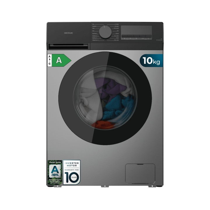 Cecotec Bolero DressCode 10450 Inverter Steel Lavadora de Carga Frontal - Capacidad 10kg - Velocidad 1400rpm - Temperatura Regul