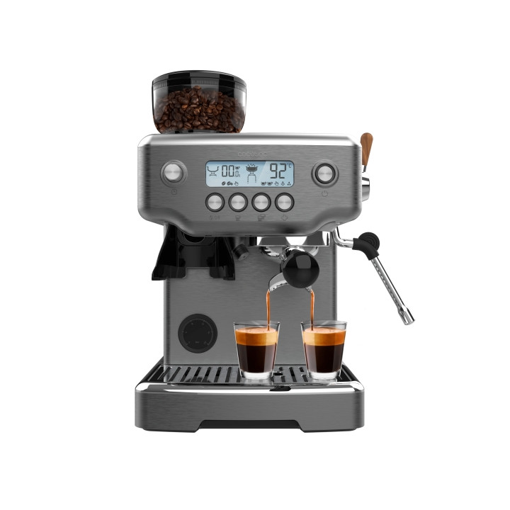 Cecotec Power Espresso 20 Barista Steel and Grind Cafetera Expresso - 2200W - Presion 20Bar - Deposito de 2.1L - Incluye Accesor