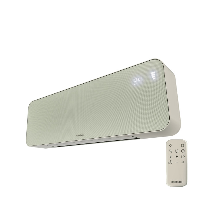 Cecotec ReadyWarm 3000 Textile Calefactor de Pared - 2000W - Pantalla LED - Incluye Accesorios - Temporizador - Apagado Automati