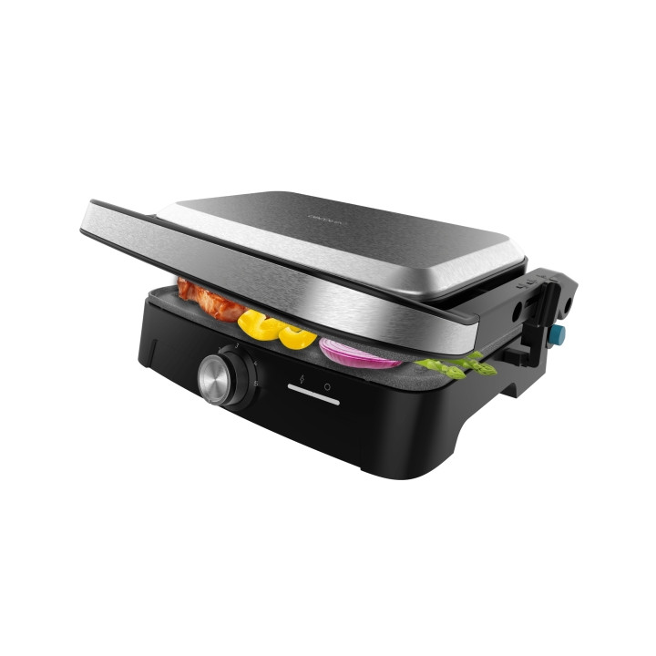 Cecotec Rock'nGrill 1500 Full Open Parrilla Electrica - 1500W - Temperatura Regulable - Antiadherente - Apertura 180º - Bandeja