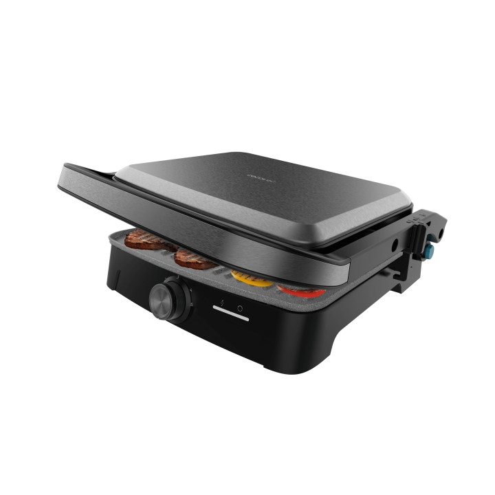 Cecotec Rock'nGrill 2000 Full Open Parrilla Electrica - 2000W - Antiadherente - Temperatura Regulable - Apertura 180º - Bandeja