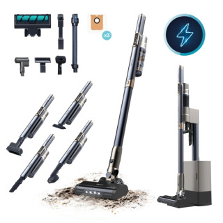 Cecotec Scoba 3000 Station Aspirador de Escoba Vertical con Base de Autovaciado - 210W - Autonomia 40min - Succion 20kPa - Inclu