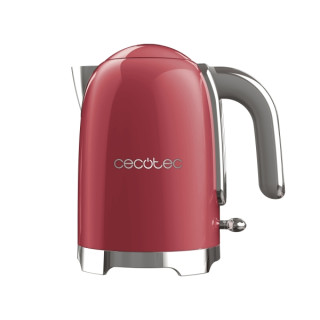 Cecotec Thermosense Oval Red Hervidor de Agua - 2200W - Capacidad 1.7L - Filtro Antical - Acero Inoxidable - Apagado Automatico