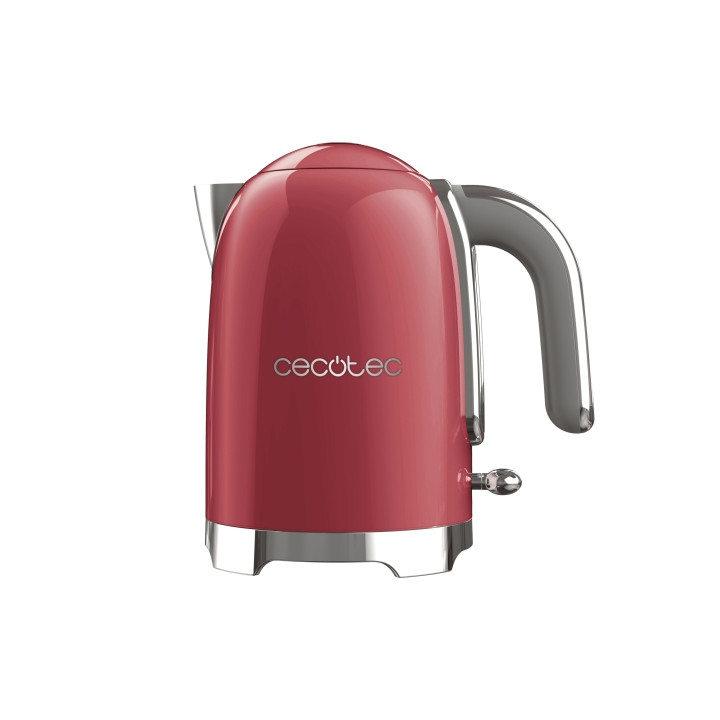 Cecotec Thermosense Oval Red Hervidor de Agua - 2200W - Capacidad 1.7L - Filtro Antical - Acero Inoxidable - Apagado Automatico