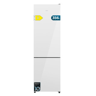 Cecotec Bolero CoolMarket Combi 356i White Glass D Frigorifico Combi - 356L - Modo Vacaciones - Total Nofrost - Frio Envolvente
