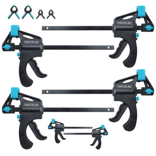 Cecotec StrongComfort 360 Instant Set de Sargentos de Liberacion Rapida - 10 Piezas - Incluye Accesorios - Funcion Rotativa - Co