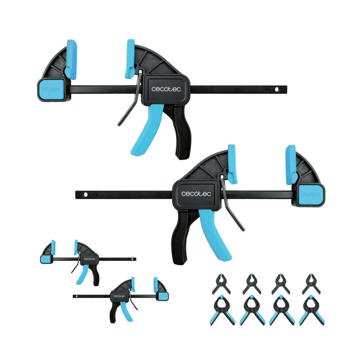 Cecotec StrongComfort 740 Instant Evolution Set de Sargentos de Liberacion Rapida - 12 Piezas - Incluye Accesorios - Funcion Rot