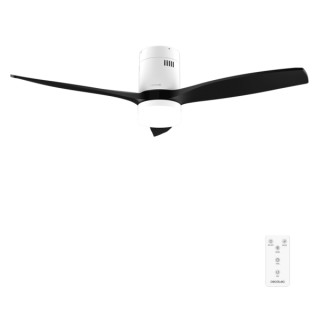 Cecotec EnergySilence Aero 5600 Classic White and Black Ventilador de Techo de 52" - 40W - 3 Aspas - Varias Velocidades - Luz LE