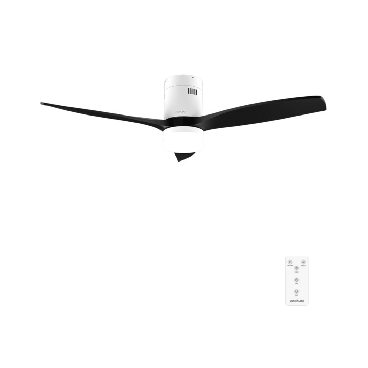 Cecotec EnergySilence Aero 5600 Classic White and Black Ventilador de Techo de 52" - 40W - 3 Aspas - Varias Velocidades - Luz LE