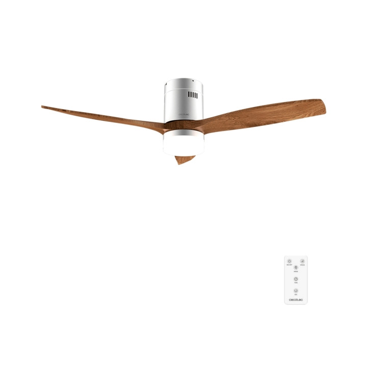 Cecotec EnergySilence Aero 5600 Classic Iron and DarkWood Ventilador de Techo de 52" - 40W - 3 Aspas de Madera - Varias Velocida