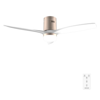 Cecotec EnergySilence Aero 5600 Classic Gold and White Ventilador de Techo de 52" - 40W - 3 Aspas - Varias Velocidades - Luz LED