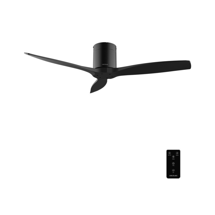 Cecotec EnergySilence Aero 5400 Classic Black and Black Ventilador de Techo de 52" - 40W - 3 Aspas - Varias Velocidades - Mando