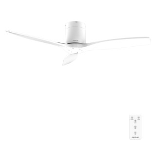 Cecotec EnergySilence Aero 5400 Classic White and White Ventilador de Techo de 52" - 40W - 3 Aspas - Varias Velocidades - Mando