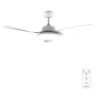Cecotec EnergySilence Aero 5240 Light White Ventilador de Techo de 43" - 40W - 3 Aspas - Varias Velocidades - Luz LED - Mando a