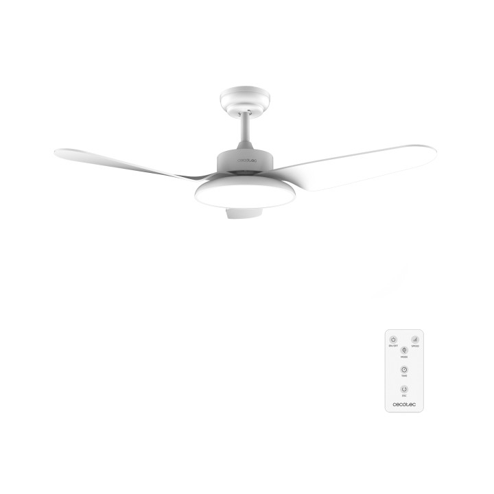 Cecotec EnergySilence Aero 5240 Light White Ventilador de Techo de 43" - 40W - 3 Aspas - Varias Velocidades - Luz LED - Mando a