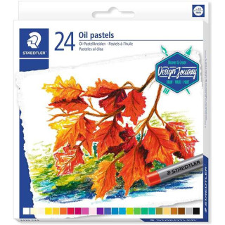 Staedtler Pasteles al Oleo 2420 Pack de 24 Ceras Blandas - Resistencia a la Rotura - Extremadamente Brillantes - Colores Surtid