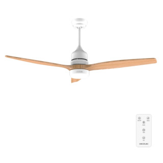 Cecotec EnergySilence Aero 5230 WhiteWood Ventilador de Techo de 52" - 40W - 3 Aspas - Varias Velocidades - Luz LED - Mando a Di
