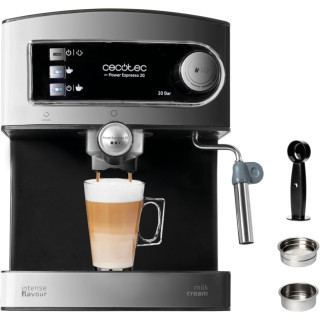 Cecotec Cafetera Power Espresso 20 Cafetera Expresso Manual - 850W - Calientatazas - Presion 20Bar - Valvula de Seguridad - Acer