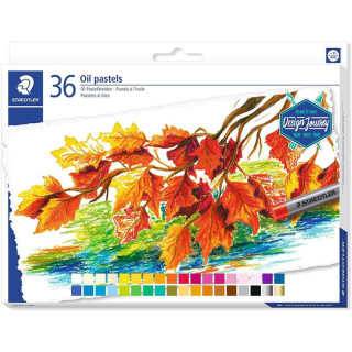 Staedtler Pasteles al Oleo 2420 Pack de 36 Ceras Blandas - Resistencia a la Rotura - Extremadamente Brillantes - Colores Surtid