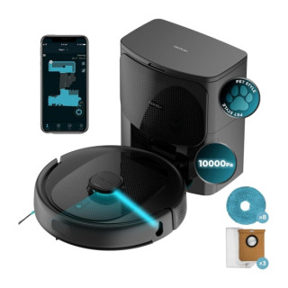 Cecotec Conga 9590 Spin Revolution Ultra Power Home Robot Aspirador con Base de Autovaciado - Autonomia 240min - 10.000Pa - Bate