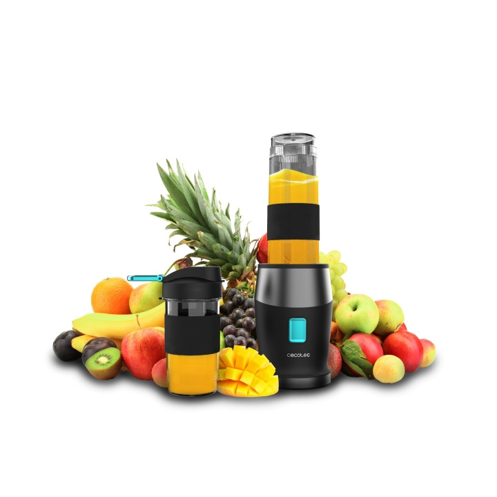 Cecotec Power Titanium 900 ProGo Hand Juice Batidora de Vaso - 900W - Tapon Plegable - Antideslizante - 4 Cuchillas de Titanio -