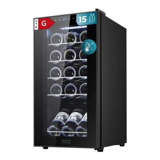 Cecotec Bolero GrandSommelier 1550 Black Compressor Vinoteca para 15 Botellas - Silencioso 39dB - Temperatura Regulable - Compre