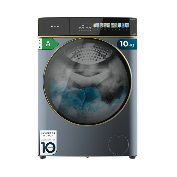 Cecotec Bolero DressCode 10900 Autodose Inverter FullColor Titanium A Lavadora de Carga Frontal con Autodosis - Capacidad 10kg -