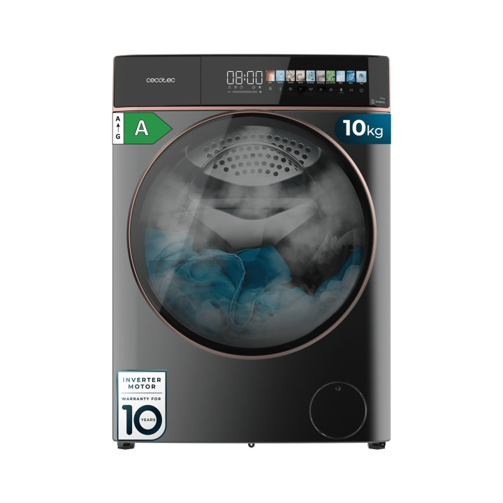 Cecotec Bolero DressCode 10900 Inverter FullColor Steel A Lavadora de Carga Frontal - Capacidad 10kg - Velocidad 1400rpm - Panta