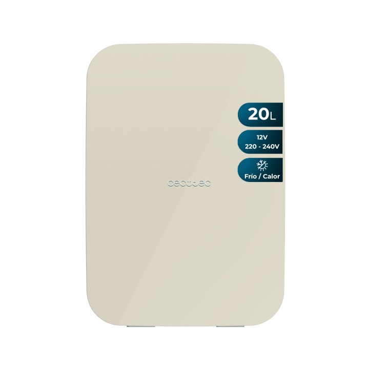 Cecotec Bolero MiniCooling 20L Bahamas Beige Mini Frigorifico Portatil - Capacidad 20L - 12V/220V - Temperatura Regulable - Enfr