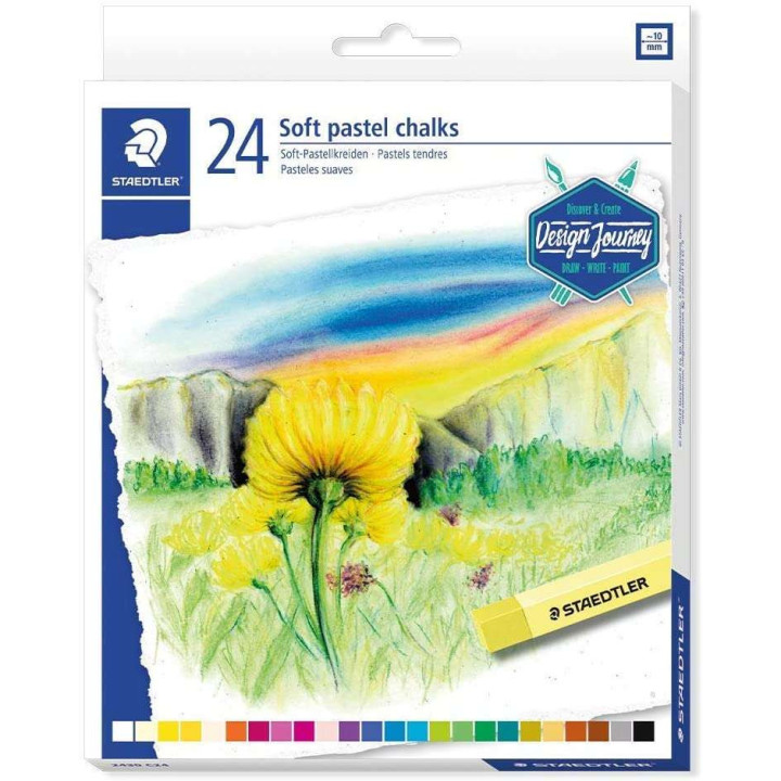 Staedtler 2430 Pack de 24 Pasteles Suaves - Excelentes para Mezclar Colores - Resistencia a la Luminosidad - Colores Surtidos