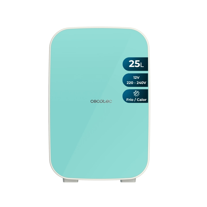 Cecotec Bolero MiniCooling 25L Bahamas Mint Mini Frigorifico Portatil - Capacidad 25L - 12V/220V - Temperatura Regulable - Enfri