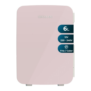 Cecotec Bolero MiniCooling 6L Bahamas Pink Mini Frigorifico Portatil - Capacidad 6L - 12V/220V - Temperatura Regulable - Enfria