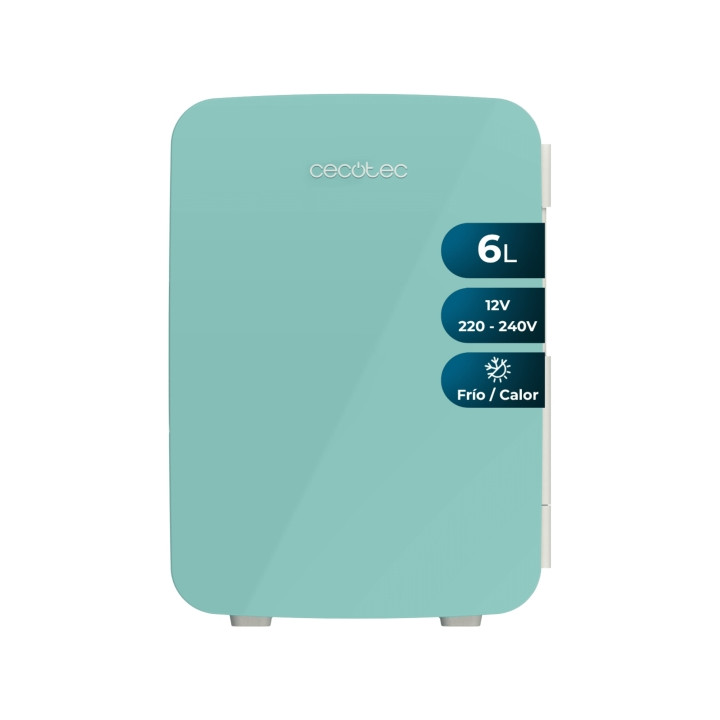 Cecotec Bolero MiniCooling 6L Bahamas Mint Mini Frigorifico Portatil - Capacidad 6L - 12V/220V - Temperatura Regulable - Enfria
