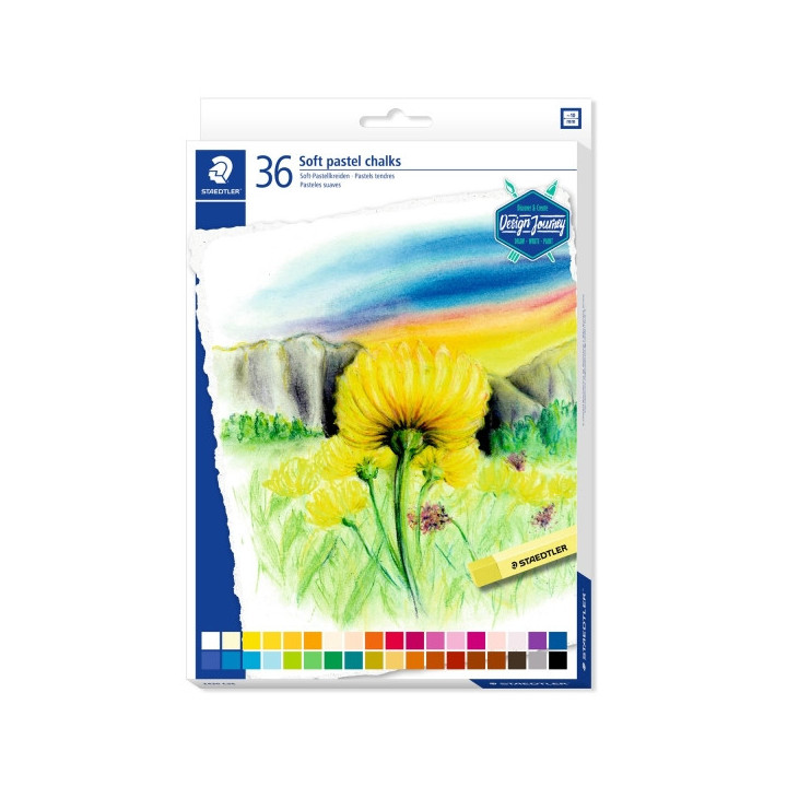 Staedtler 2430 Pack de 36 Pasteles Suaves - Excelentes para Mezclar Colores - Resistencia a la Luminosidad - Colores Surtidos